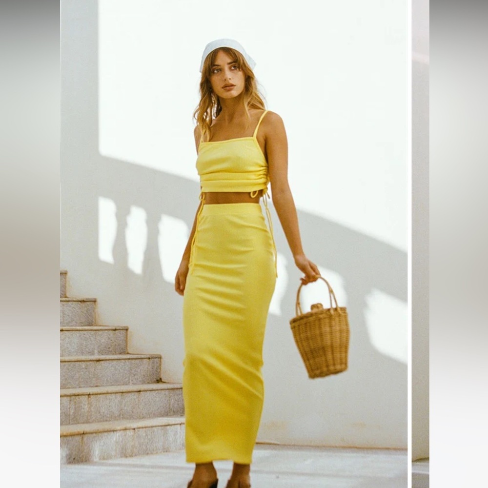 NWT Zendaya Drawstring Top & Maxi Skirt (Set)
